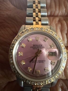 26 mm Ladies Rolex Watch model 69173 w Diamond Face and Bezel